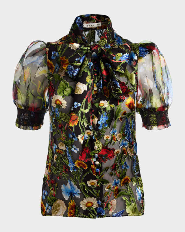Brentley Floral Puff-Sleeve Blous